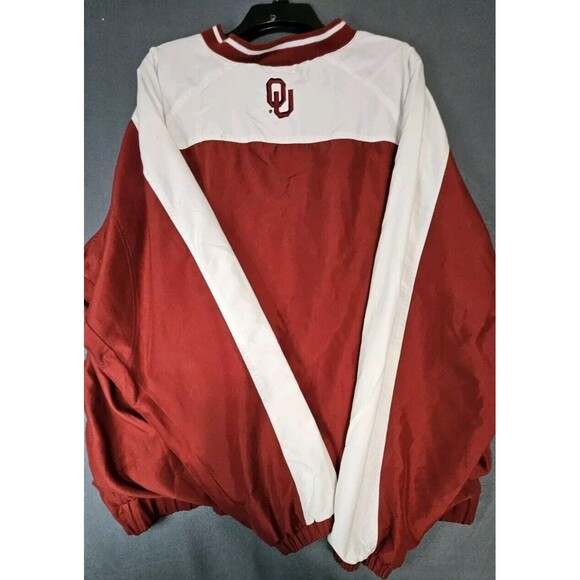 VTG Oklahoma Sooners Windbreaker Jacket Red Sz XXL 58 Sports Blanket Lined NCAA - Picture 5 of 7